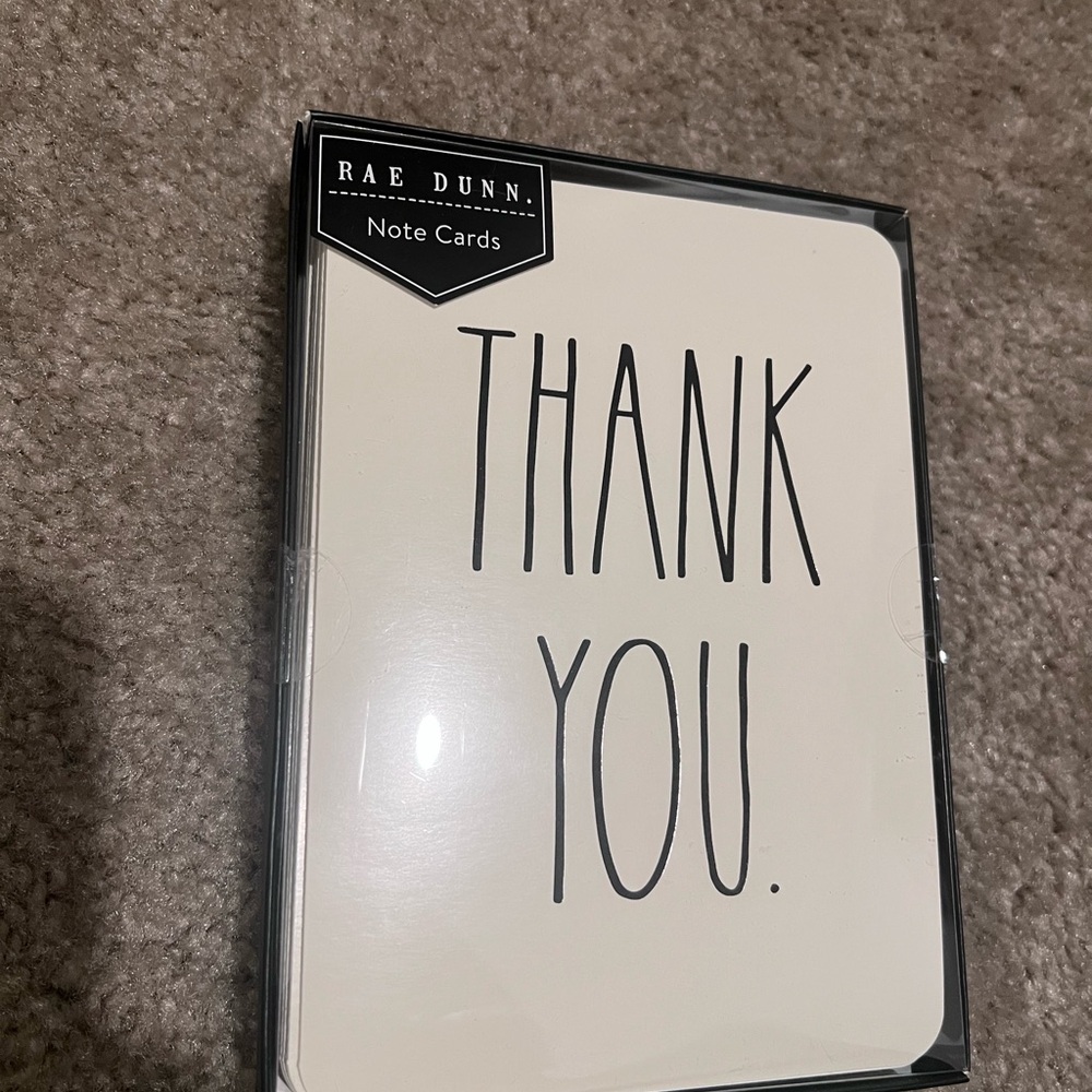 Rae Dunn White Thank You Cards Minimalist Design